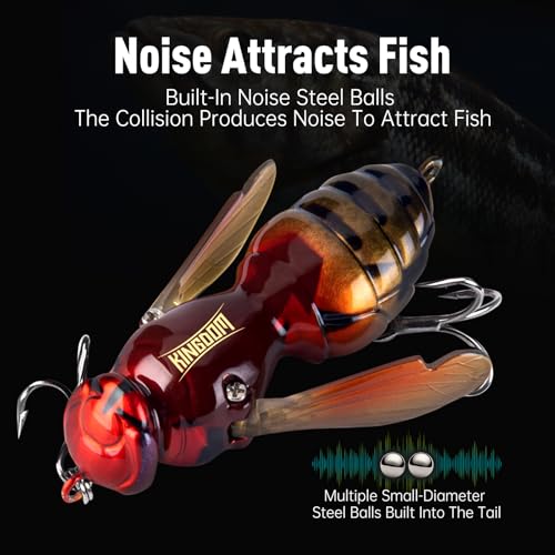 Kingdom Wasp Crawl Bait Insect Bionic Floating Fishing Lures Swimbaits Hard Artificial Baits Lure Freshwater and Saltwater Bass Carp Pike Walleye Fishing ABS Material Carbon Steel Three Book Hook - color: 12, size: 4.2g