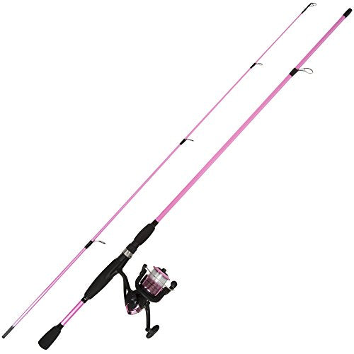 Fiberglass Fishing Pole - Strike Series 78-Inch Collapsible Rod and Spinning Reel Combo, EVA Handle, Pre-Spooled Reel, Fishing Gear for Catching Walleye, Bass, Trout, and More by Wakeman - color: Pink