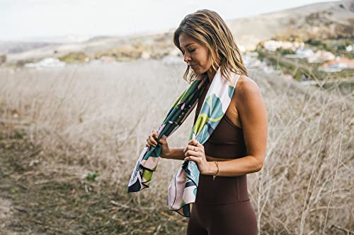 Nomadix Ultralight Towel - Quick Dry & Super Lightweight - Perfect As A Pack Towel to Save On Space - Made with Recycled Materials - Monstera Green Pink - 30x54 - color: Monstera Green Pink