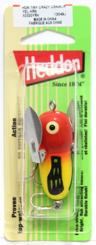 Heddon Crazy Crawler Wild-Action Topwater Fishing Lure - color: Yellow Hornet, size: Tiny Crazy Crawler (1/4 oz)