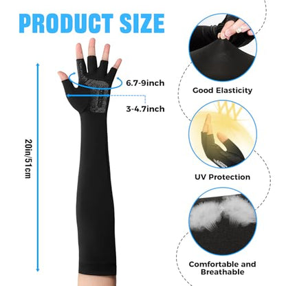 UV Protection Gloves - Non Slip Sunblock Gloves for Summer Outdoor Fishing & Driving - color: 2pairs Blue