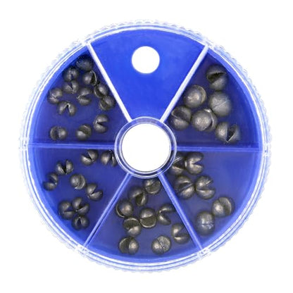 Split Shot Sinkers Combo Assortment - 5 Sizes Removable Pure Lead Egg Sinkers & Micro Weights for Trout Fishing | Freshwater &Saltwater Gear with Fly & Ice Fishing Precision | Small Weights