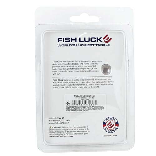 Hydra-Vibe Spinner Bait with Custom Blades - color: White, size: 3/4 OZ