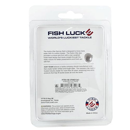Hydra-Vibe Spinner Bait with Custom Blades - color: White, size: 3/4 OZ