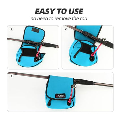 RUNCL Spinning Reel Bag – Protective Storage Pouch for Baitcasting Reels & Spinning Reels, Lightweight & Durable, Ideal for Freshwater & Saltwater Fishing Trips (Sky Blue& Black) - color: S-Sky Blue& Black