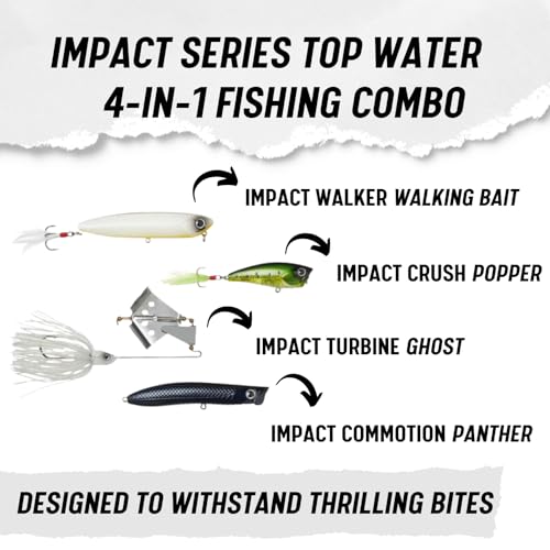 LUNKERHUNT Deep Diving Crankbaits – 4-Pack | Premium Hard Bait Fishing Lures for Bass, Walleye & Saltwater | Ideal for Deep Water Action - color: 4-Pack Top Water