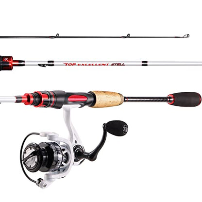 Sougayilang Spinning Combo, Medium Heavy Fishing Pole and 2000 Spinning Reel Set, Fishing Rod and Reel Commbo for Bass Fishing Tackle - color: B: Pearl White, size: 6.9ft & Spinning Reel