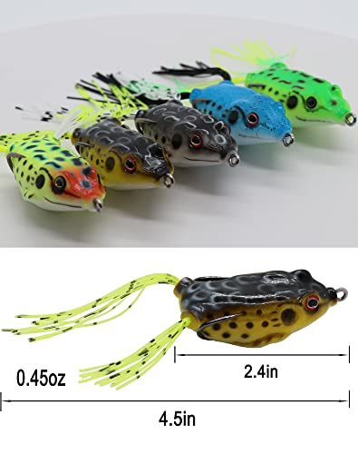 Fishing Lure Set Fishing Spoons Frog Lures Soft Hard Metal Lure Crank Popper Minnow Pencil Jig Hook for Trout Bass Salmon with Tackle Box - color: Mix-17pcs