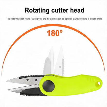 Fishing Scissors, Folding Micro Scissors for Braided Fishing Line Stainless Steel Fishing Line Cutter with Non-Slip Rubber Handle(Yellow)
