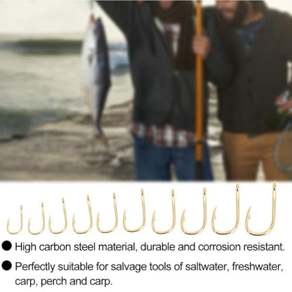 500Pcs Fishing Hooks Set – High Carbon Steel Sharpened Barbed Circle Hooks in Assorted Sizes 3 to 12 for Freshwater and Saltwater Fishing - size: 2#-with Holes
