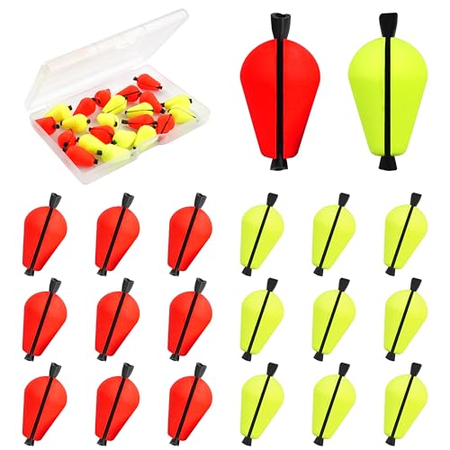 Trout Floats 20/50pcs Slotted Fishing Bobbers Foam Teardrop Strike Indicators Fly Fishing Floats for Trout Catfish Freshwater Saltwater - style: 20pcs