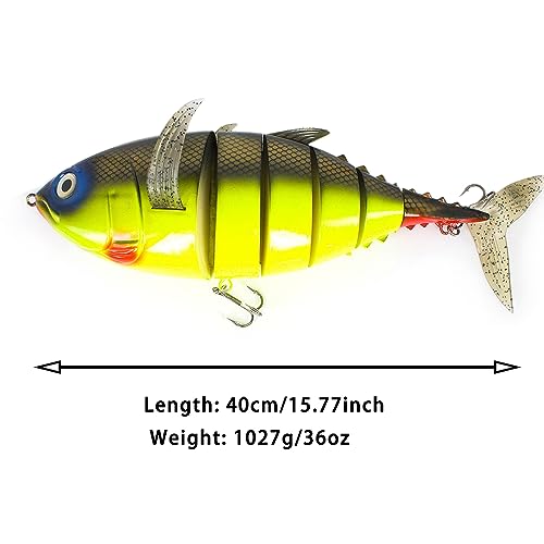Large Multi Jointed Fishing Lures Bait,Big Giant Fishing Bass Lures,Crankbaits Swimbaits with Treble Hook - color: C1-15.77",36oz