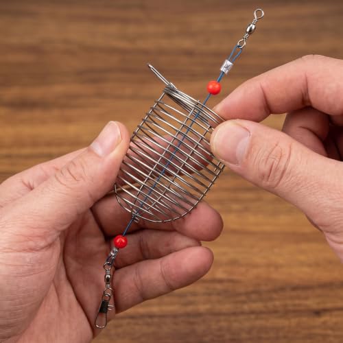10pcs Fishing Bait Trap Cage Feeder, Baits Cage Basket Holder Coarse Lure Feeder Fishing Tackle Kit - size: Small - 10 pcs, style: B Style Bait Trap