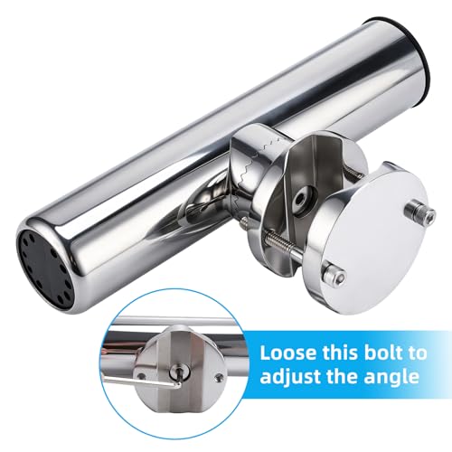 NovelBee 4pcs Boat Fishing Rod Holder Stainless Clamp on Fishing Rod Pole Holder for Rails 1-1/4" to 2"