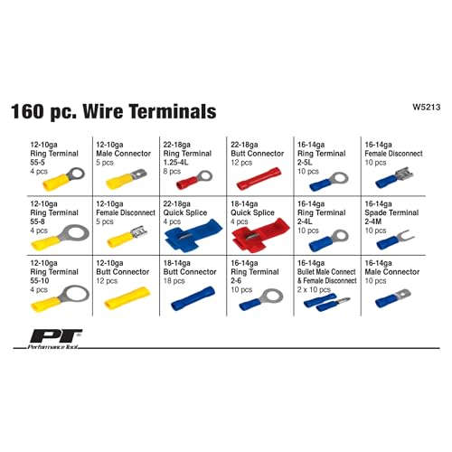 Performance Tool W5213 160 pc Wire Terminal Assortment