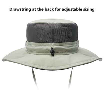 BASSDASH UPF 50+ Sun Fishing Hat Water Resistant with Detachable Neck Flap - color: Pea Green