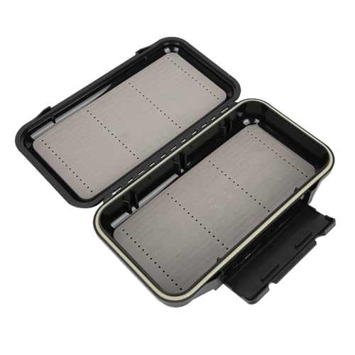 Black Portable Double Sided Fishing Lure Box Waterproof Fly Fishing Tackle Storage Container For Anglers