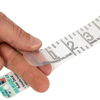 36" Fish Measuring Ruler Sticker | Transparent Waterproof Decal Tape | Made in USA | Large Bold Easy Read Markings | Boat, Kayak, Net, Cooler, Table Compatible | Marine Grade Adhesive | Easy Install