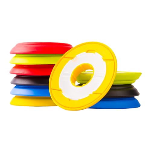 10PCS Silicone Fishing Line Storage Holders Fishing Line Storage Fishing Snell Leader Rigs Gear Spools Line Keeper Circular Winding Plates (Colorful)