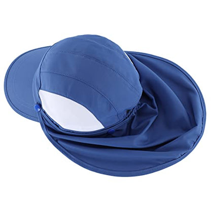 Connectyle Kids Sun Hat with Removable Neck Flap UPF 50+ Sun Protection Baseball Cap Summer Beach Sun Hats 3-6 Years - color: Blue