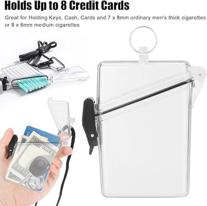 Transparent Clear Waterproof ID Card Badge Holder Case Waterproof Sports Case Vertical Badge Holders with Lanyard and Keychain,Identification Badges and Supplies, Identification Badges and Supplies