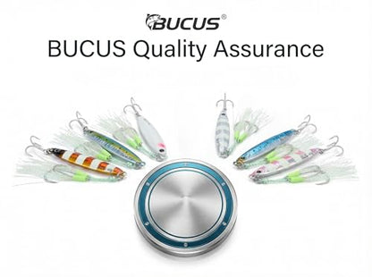 Saltwater Fishing Lures Metal Jigs Vertical Jigging Lure with Treble & Double Assist Hooks, 35-100g 6 pack Laser Glow Spoon Speed Sinking Slow Pitching Jig Offshore Targeting Tuna Mahi-Mahi Yellowtail - size: 45g/1.59oz