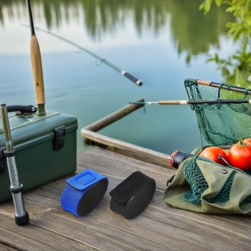 GALPADA 12pcs Adjustable Hook and Loop Fishing Rod Straps, Nylon Reusable Rod Securing Bands with Widened and Thickened Backing for Summer Outings and River Fishing