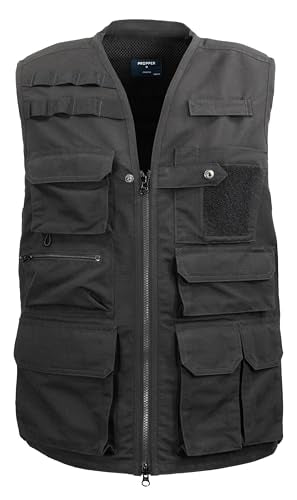 Edgetec Outdoor Utility Vest, Fishing, Hunting, Tactical Ripstop - color: Black, size: XX-Large