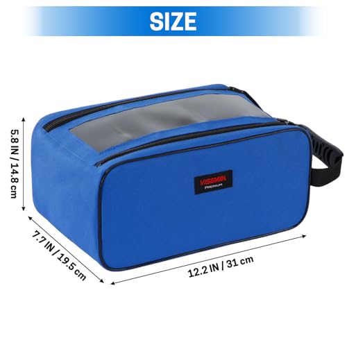 VISEMAN Fishing Tackle Bag, Waterproof Bait Storage Bag, Tackle Organizer | Fishing Bait Bag with Transparent Window for Crappie and Bass Fishing - color: Blue