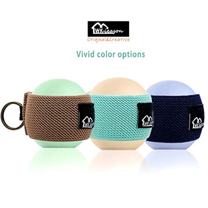 WK IEASON Lip Balm Holder Sleeve with Keychain Lipstick Sleeve Holder Tight-knit Elastic Holder for Ball Lip Balm Lipstick Holder Keychain (Dark blue/Green/Brown) - color: Dark Blue/Green/Brown