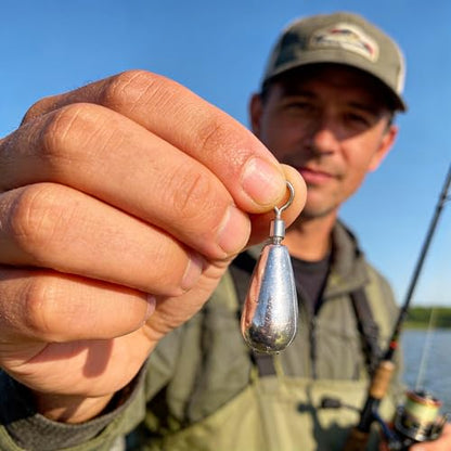 Fishing Weights Sinkers Kit Bass Casting Weights Drop Shot Weights with Swivel for Freshwater Saltwater Catfish Weights - style: 25pcs