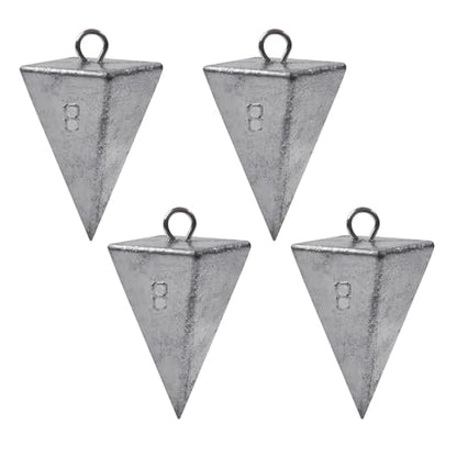 Pyramid Sinkers Fishing Weights, Saltwater Surf Fishing Sinkers Triangle Fishing Weights for Ocean Saltwater Surf Fishing Gear Tackle 1oz 2oz 3oz 4oz 5oz 6oz 8oz - color: 8oz - 4pcs