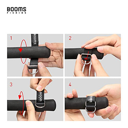 Booms Fishing RB1 Rod Tie Belts Pole Straps, Fit for Kayak Paddle Leash and Fishing Pole Tether - size: S_4.5"