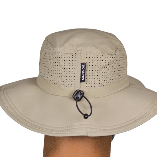 MISSION Cooling UPF Boonie Hat - Unisex Sun Hat for Hiking, Beach & Fishing - Sweat & Water Activated Technology - color: Khaki