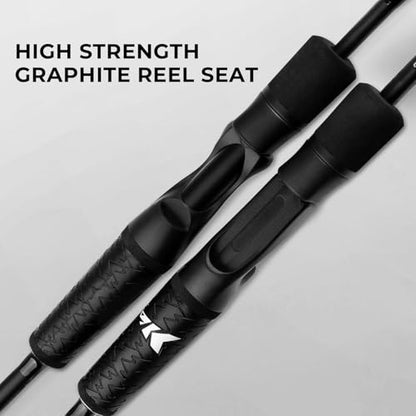 KastKing Crixus Fishing Rods,IM6 Graphite Spinning Rod & Casting Rod W/Zirconium Oxide Ring Stainless Steel Guides, SuperPolymer Handle - size: 5'6"-Light - M Fast-2pcs, style: Spinning