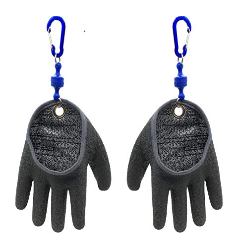 Inf-way Fishing Glove with Magnet Release, Fisherman Professional Catch Fish Gloves Cut&Puncture Resistant with Magnetic Hooks Hunting Glove - size: X-Large, style: Right+left