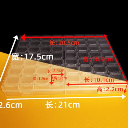 ASVNRES Rhinestone Gold Nail Box, 56 Slots Empty Clear Adjustable Storage Box with 80 pcs Label Stickers Container Manicure Case Tool Set (Mixedcolor) - color: Mixedcolor