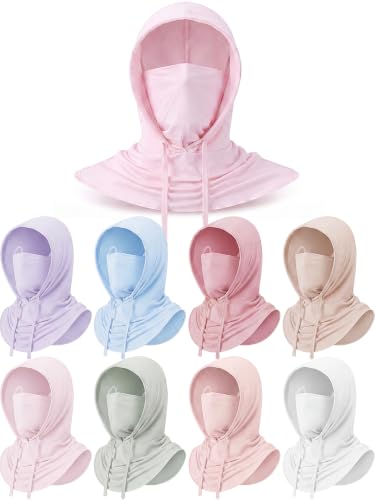 Cooling Balaclava Face Mask Breathable Full Head Mask Sun Protection Neck Cover UV Face Cover for Men Women - color: Light Color