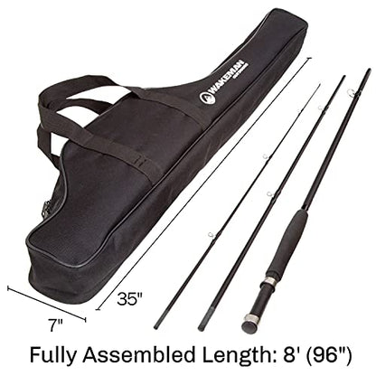 Wakeman Outdoors Fly Fishing Rod & Reel Combo Starter Kit with Case and Accessories