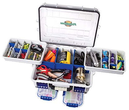 Flambeau Outdoors 3000WPBC Tackle Box - HD Waterproof Tackle Satchel System, Includes 2 Removable WP3012 Ultimate Waterproof Tuff Tainers, Floating Satchel, Fishing Tackle and Gear Storage, Gray/Clear - size: 3000 Series, style: With Base Cage
