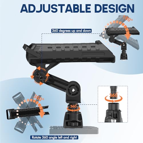 2 Pack Tube Rod Holder for Kayak Track Mount - with 4" Extension Arm & Self-Locking Base, 360° Adjustable Fishing Rod Holder for Spinning & Casting Reels, Heavy Duty Kayak Accessories