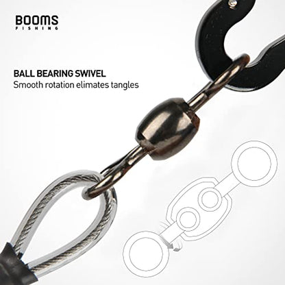 Booms Fishing T02 Fishing Pole Tether, Kayak Paddle Leash, Paddle Board Fishing Accessories, Heavy Duty Fishing Lanyard for Fishing Tools/Rods/Paddles - color: Black with 5.9" RB1 Belt, 2pcs