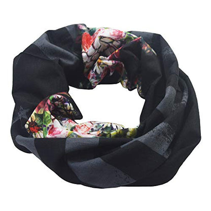 Obacle Skull Face Mask for Women Dust Wind Sun Protection Rave Festival Riding - color: Skull Pink Flower Face Black Eye Flag