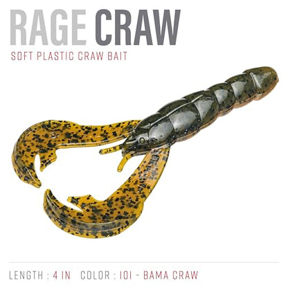 Strike King Rage Tail Craw - color: Bama Craw, size: 4 inch