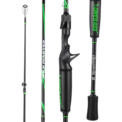 One Bass Fishing Rod, Lightweight Graphite Spinning & Casting Rod with Super Polymer Handle - color: Casting Rod, size: 6'0"