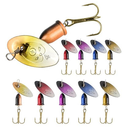Inline Spinnerbaits for Bass Trout Pike – Premium Spinner Lures with Treble Hooks & Flash Blades for Freshwater & Saltwater Fishing – Durable, Vibrant, and Deadly Effective - style: Bell Spinner