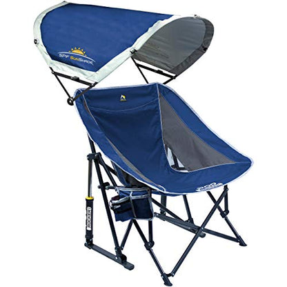 GCI Outdoor Pod Rocker Outdoor Rocking Chair with SunShade Canopy - color: Royal Blue, style: Sunshade Rocker