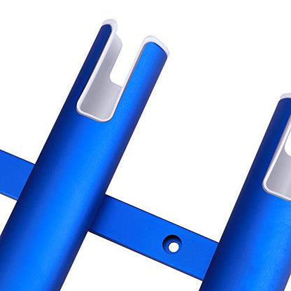Aluminium Wall-Mounted Fishing Rod Holder for Boat, Garage & Marine - Holds Rods & Poles - color: Large Blue 4 Tubes