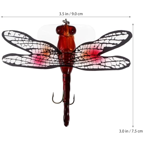 MAGICLULU 1pc Dragonfly Fishing Lure, Topwater Floating Imitation Bait for Bass and Trout, Realistic Dragonfly-Shaped Popper with Hooks, Freshwater Crankbait for Surface Angling