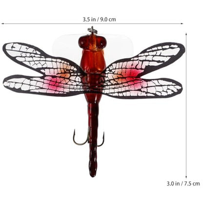 MAGICLULU 1pc Dragonfly Fishing Lure, Topwater Floating Imitation Bait for Bass and Trout, Realistic Dragonfly-Shaped Popper with Hooks, Freshwater Crankbait for Surface Angling